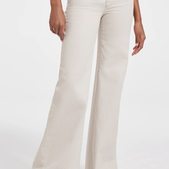 Good American GOOD WAIST PALAZZO JEANS High Rise Wide Leg Bone Size 8 / 29 NWT! - Picture 4 of 5